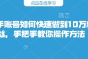 如何提升快手粉丝_怎么提高快手粉丝